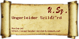 Ungerleider Szilárd névjegykártya